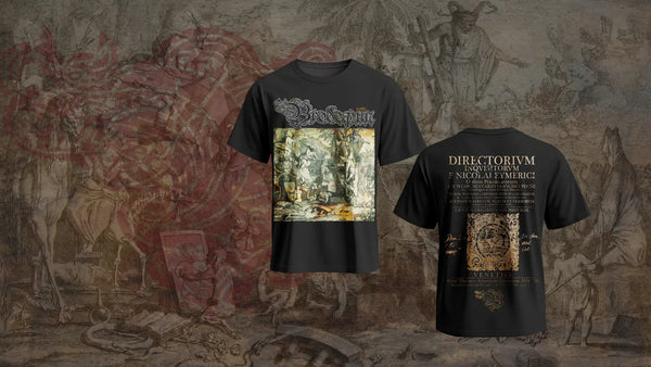 Brodequin website exclusive t-shirt featuring medieval torture artwork.